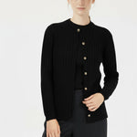 Women's Cardigan with Black Knit Pattern