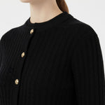 Women's Cardigan with Black Knit Pattern