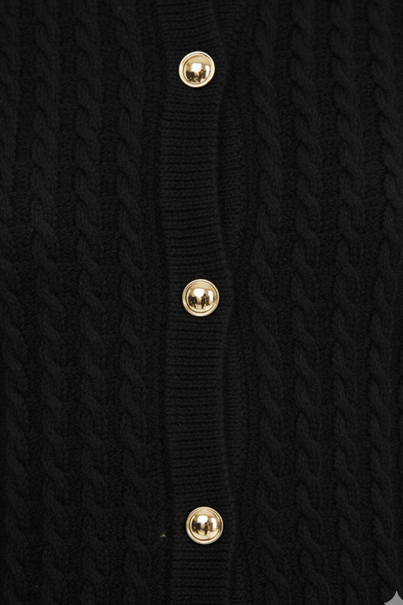 Women's Cardigan with Black Knit Pattern