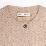 Camel Knit Patterned Women's Cardigan