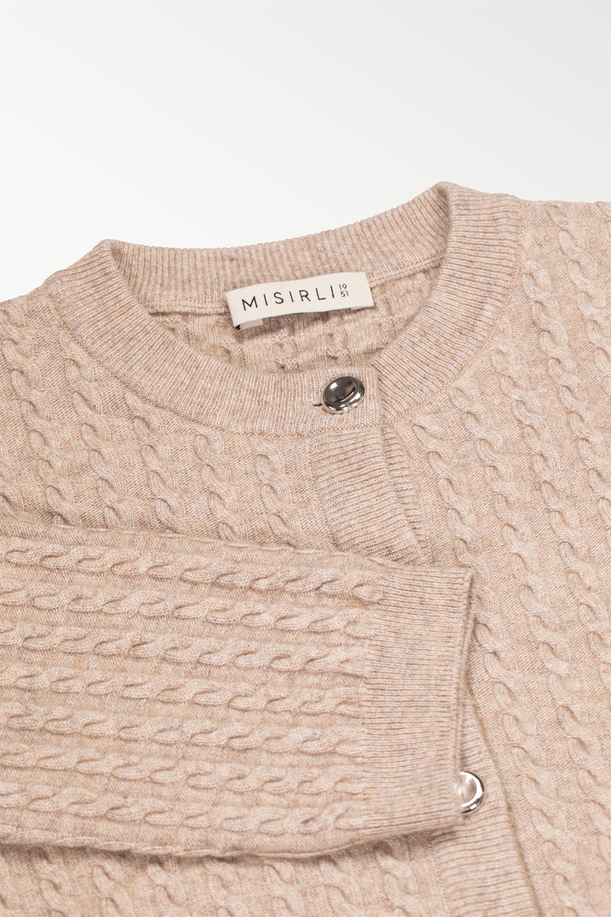 Camel Knit Patterned Women's Cardigan