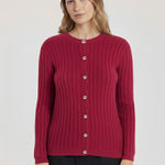 Women's Cardigan with Purple Knit Pattern