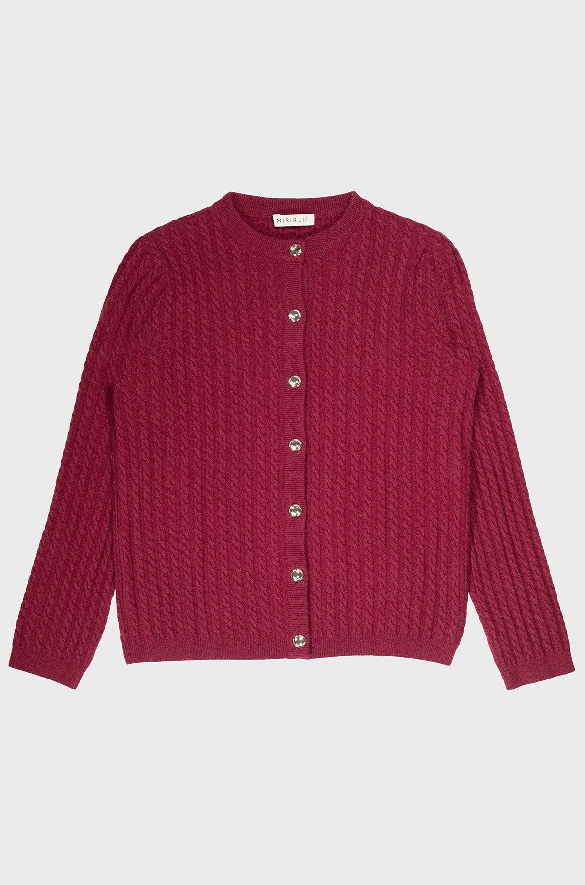 Women's Cardigan with Purple Knit Pattern