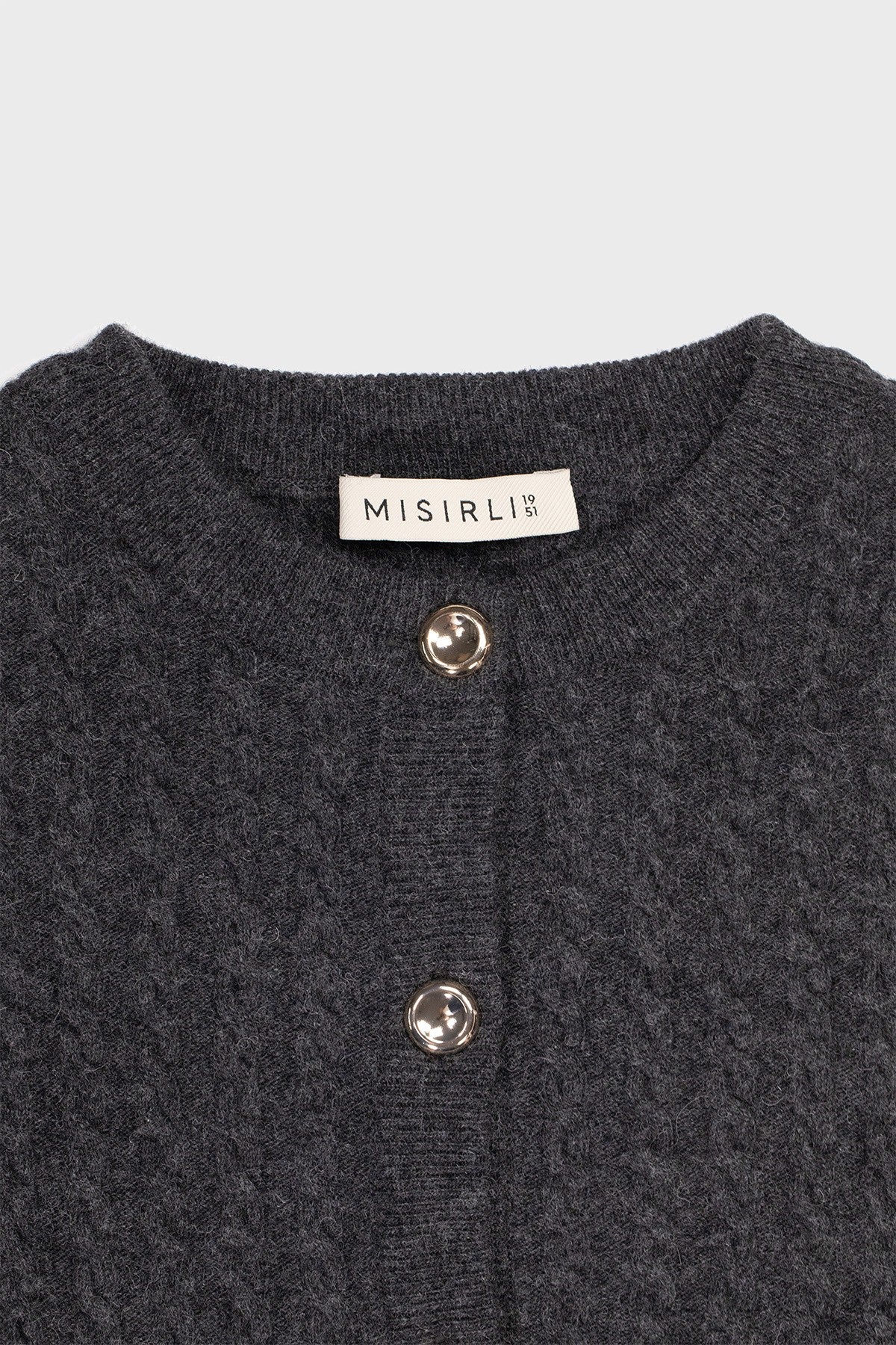 Dark Gray Knit Patterned Women's Cardigan