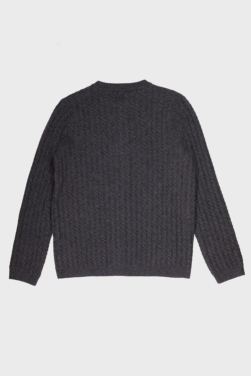 Dark Gray Knit Patterned Women's Cardigan