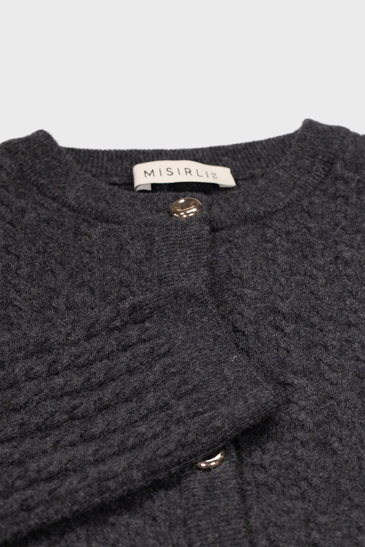 Dark Gray Knit Patterned Women's Cardigan