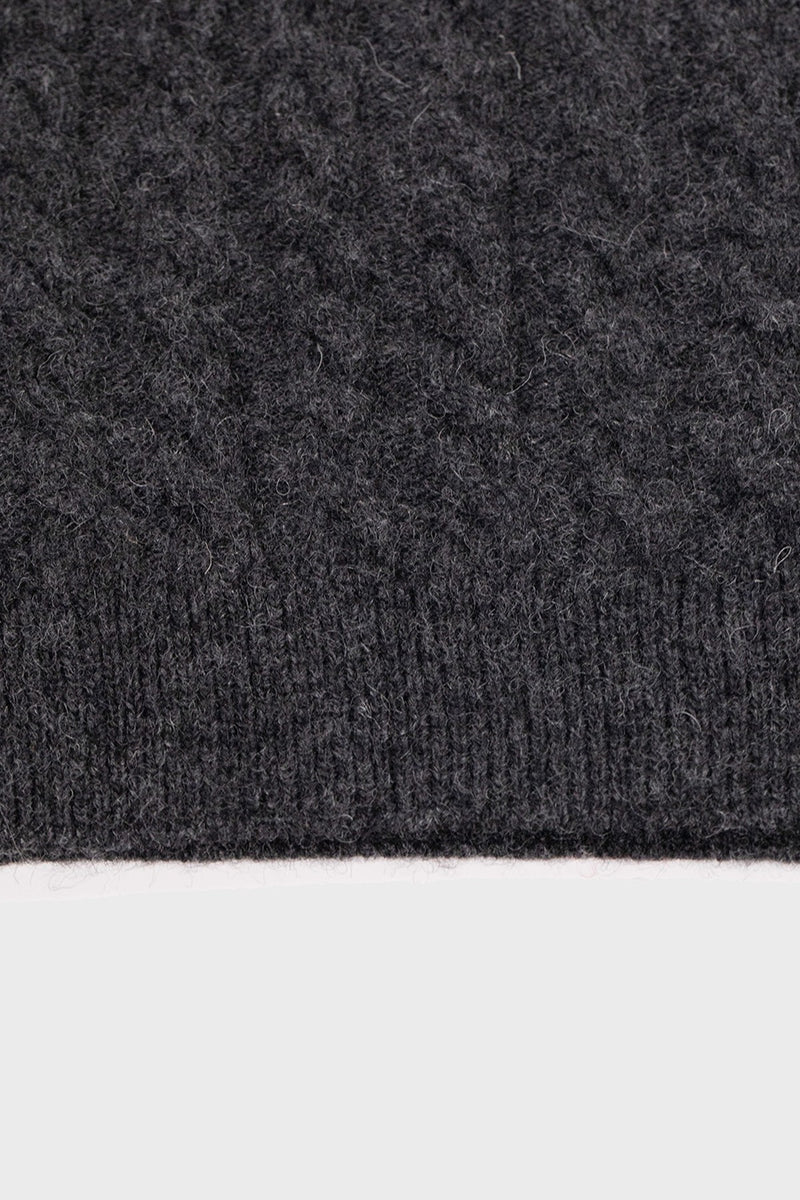 Dark Gray Knit Patterned Women's Cardigan