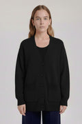 Black Buttoned Midi Women's Cardigan