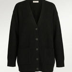 Black Buttoned Midi Women's Cardigan
