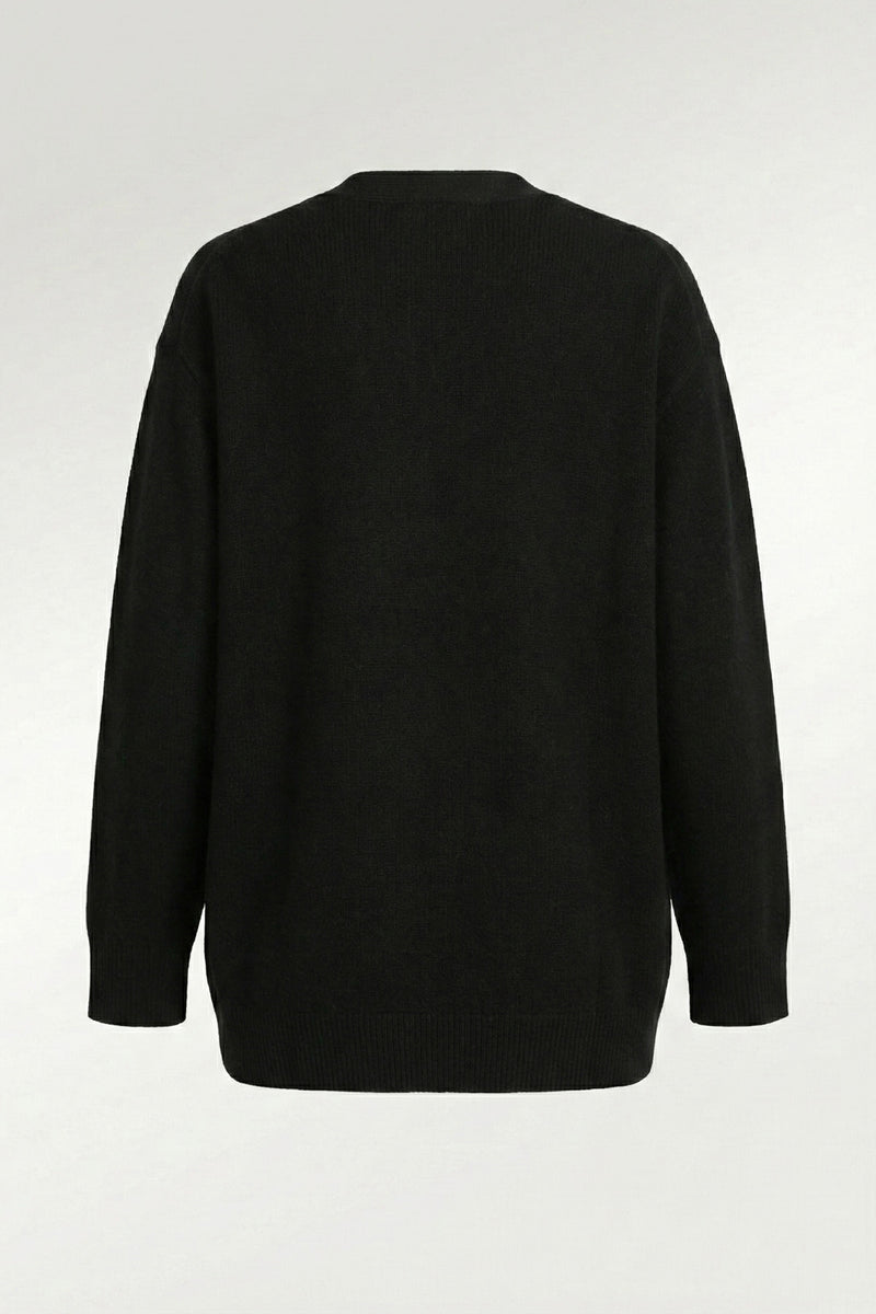 Black Buttoned Midi Women's Cardigan