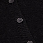 Black Buttoned Midi Women's Cardigan