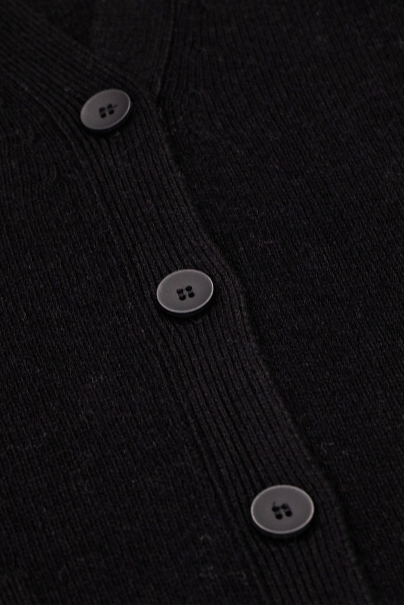 Black Buttoned Midi Women's Cardigan
