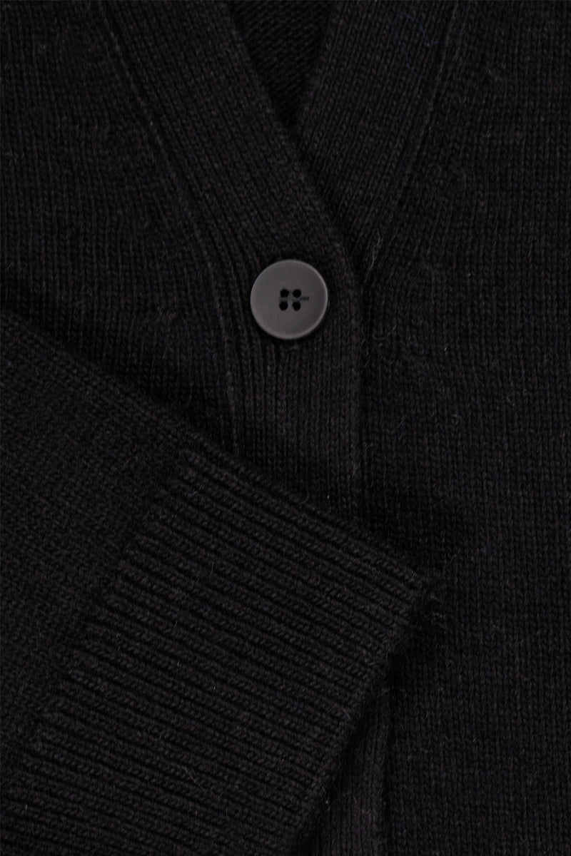 Black Buttoned Midi Women's Cardigan
