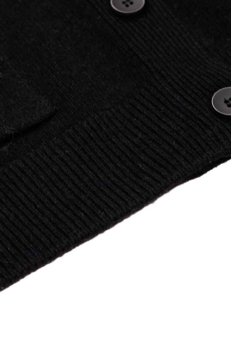 Black Buttoned Midi Women's Cardigan