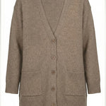 Camel Buttoned Midi Women's Cardigan