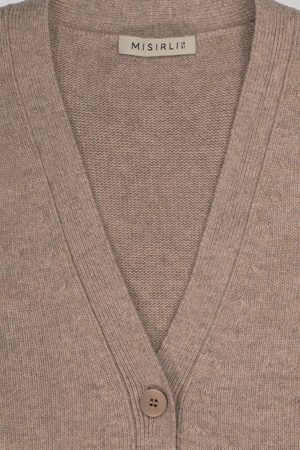 Camel Buttoned Midi Women's Cardigan