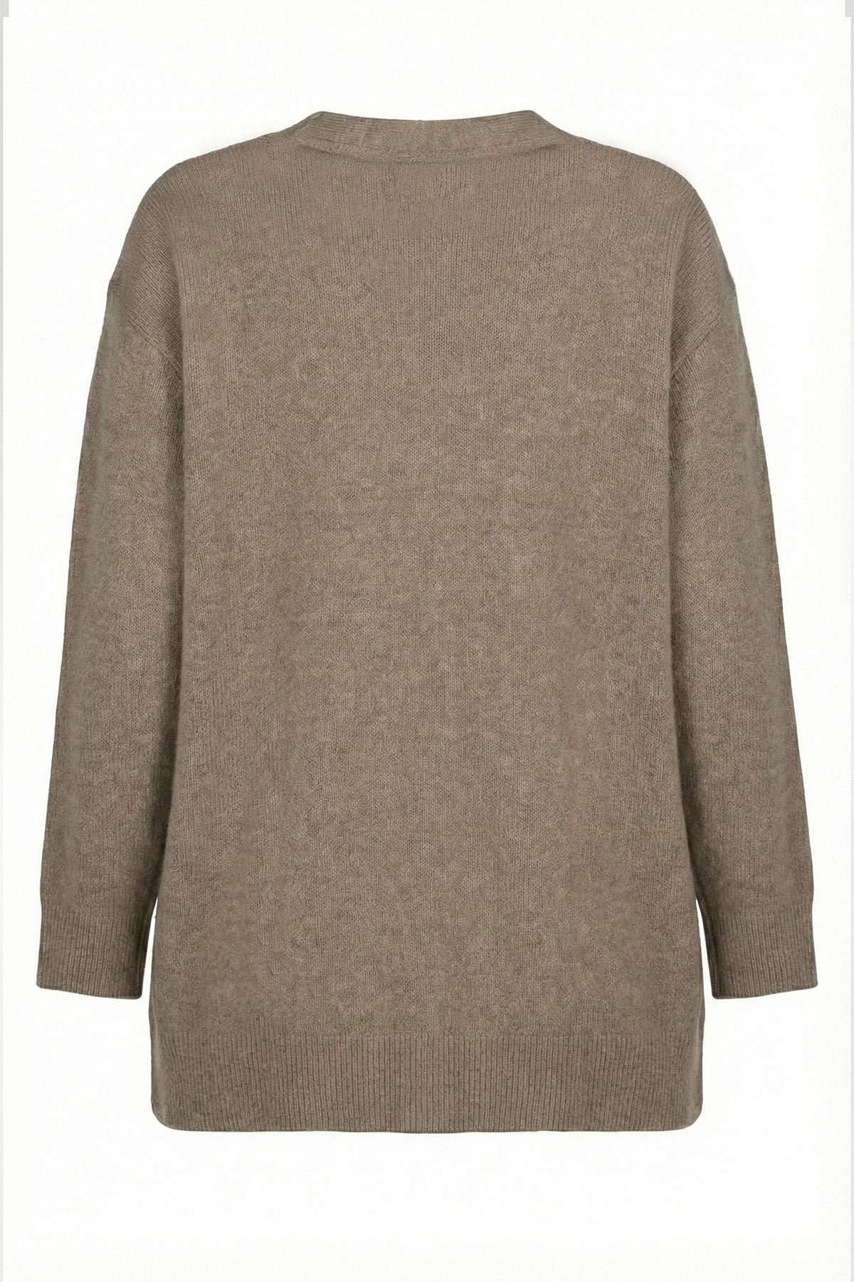 Camel Buttoned Midi Women's Cardigan