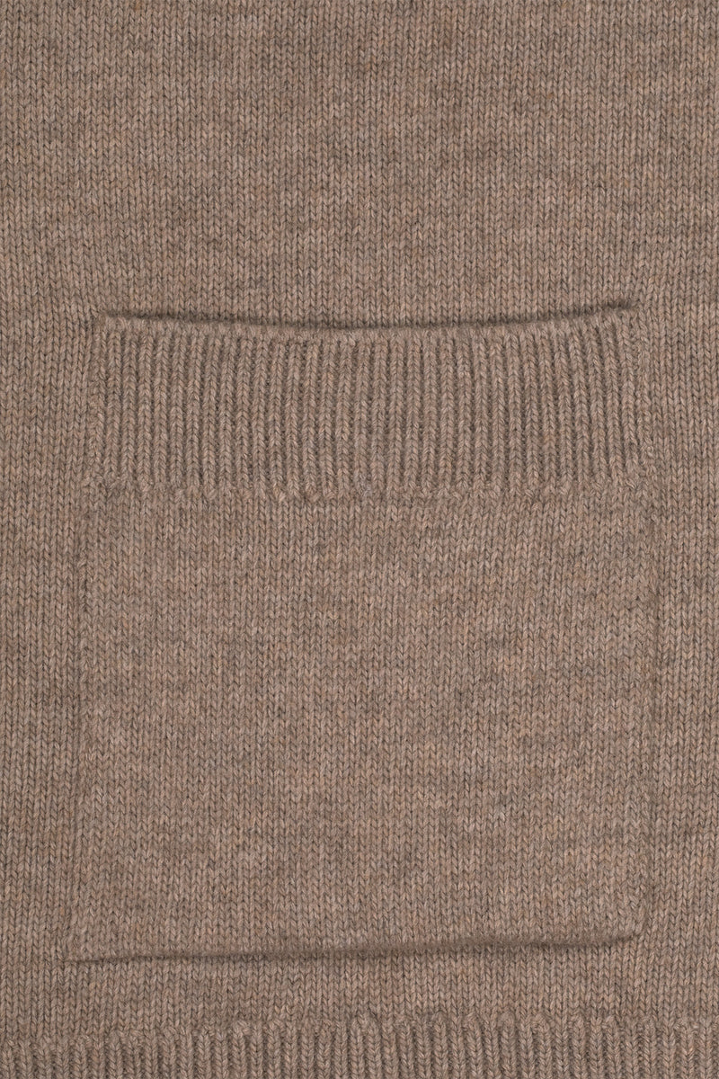 Camel Buttoned Midi Women's Cardigan