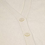 Ecru Buttoned Midi Women's Cardigan