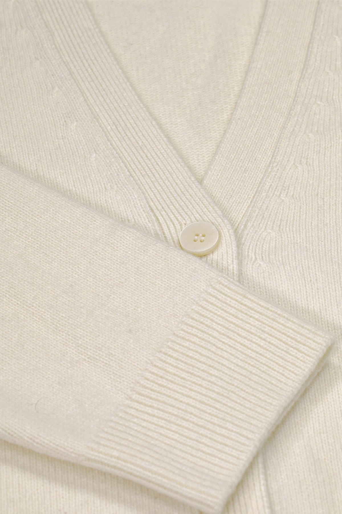 Ecru Buttoned Midi Women's Cardigan