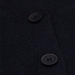 Navy Buttoned Midi Women's Cardigan