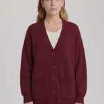 Plum Buttoned Midi Women's Cardigan