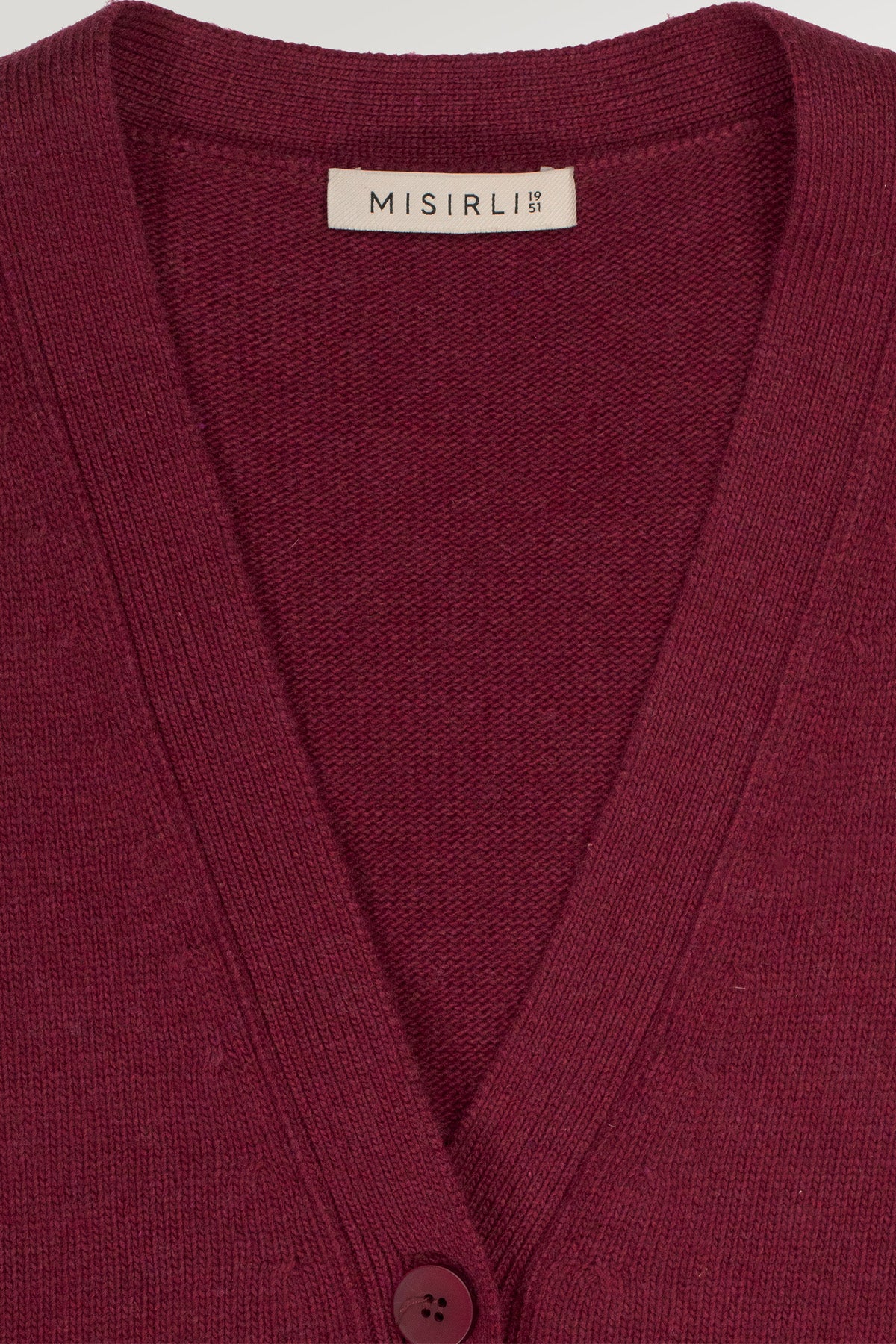 Plum Buttoned Midi Women's Cardigan