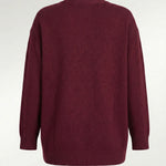 Plum Buttoned Midi Women's Cardigan