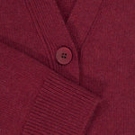 Plum Buttoned Midi Women's Cardigan