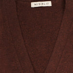 Brown Buttoned Midi Women's Cardigan