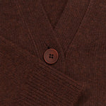 Brown Buttoned Midi Women's Cardigan