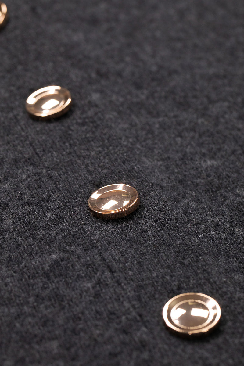 Dark Gray Pocket Detailed Midi Women's Cardigan