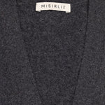 Dark Gray Pocket Detailed Midi Women's Cardigan