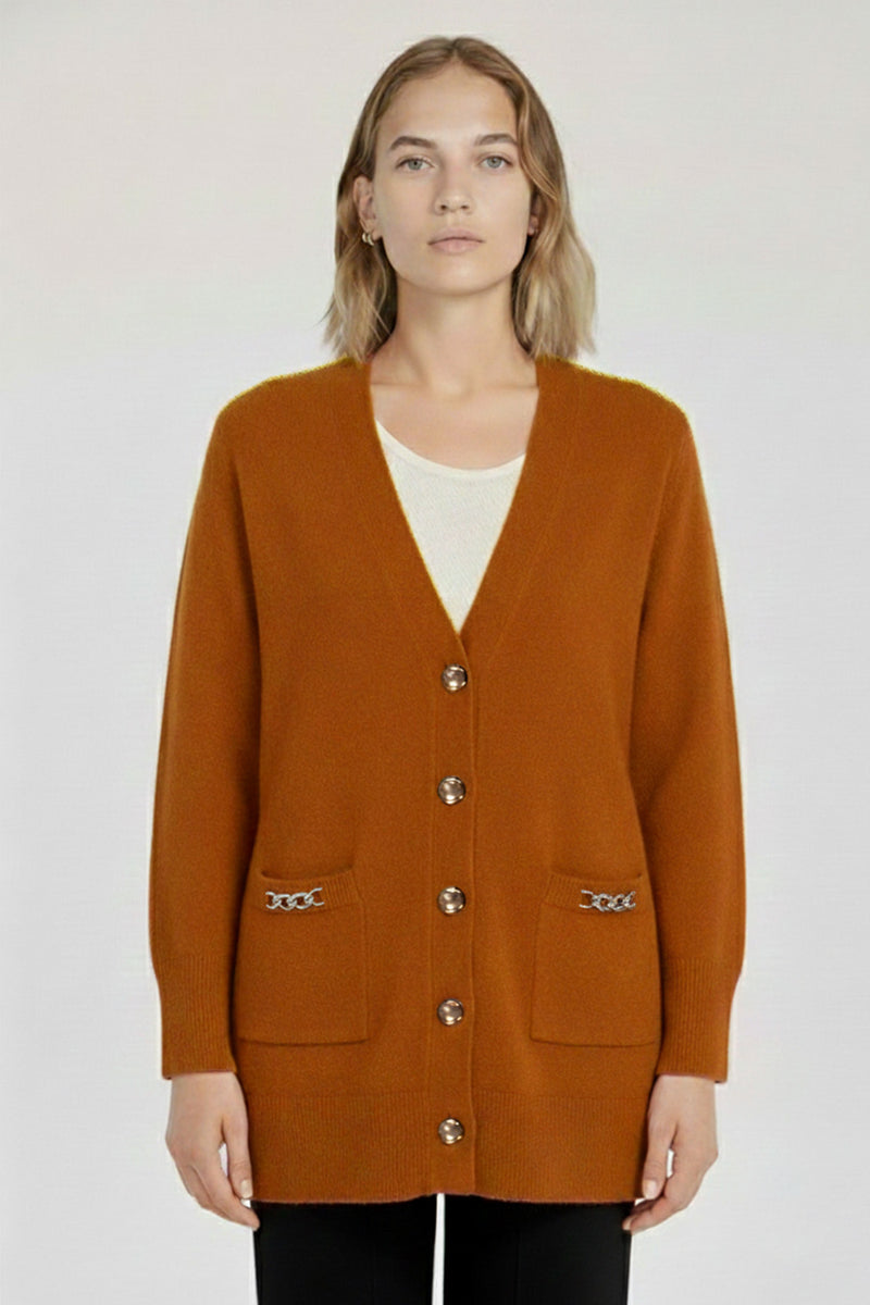 Women's Brick Chain Accessory Cardigan