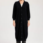 Black Button Down Long Women's Cardigan