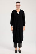 Black Button Down Long Women's Cardigan