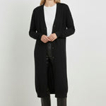 Black Button Down Long Women's Cardigan