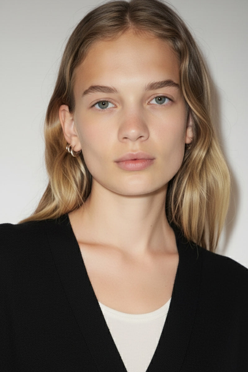 Black Button Down Long Women's Cardigan