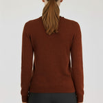 Brown Stone-Embroidered Women's Cardigan