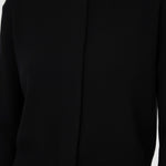 Women's Black Collar Stone Carved Cardigan