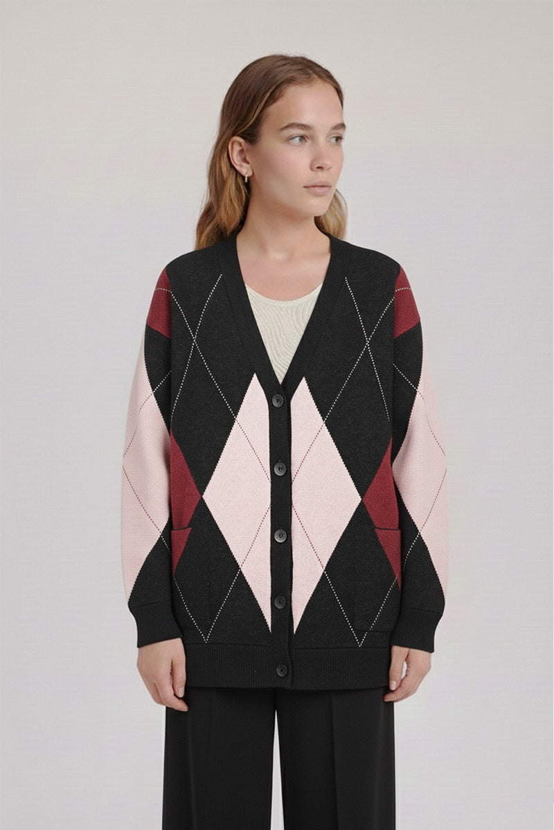 Multicolor Baklava Patterned Women's Cardigan