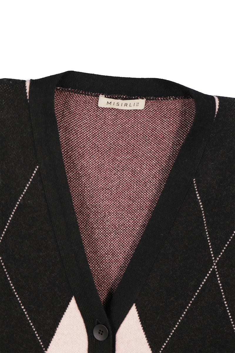 Multicolor Baklava Patterned Women's Cardigan