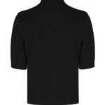 Black Half Neck Short Sleeved Women's Sweater