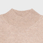 Camel Half-Zip Short Sleeve Women's Sweater