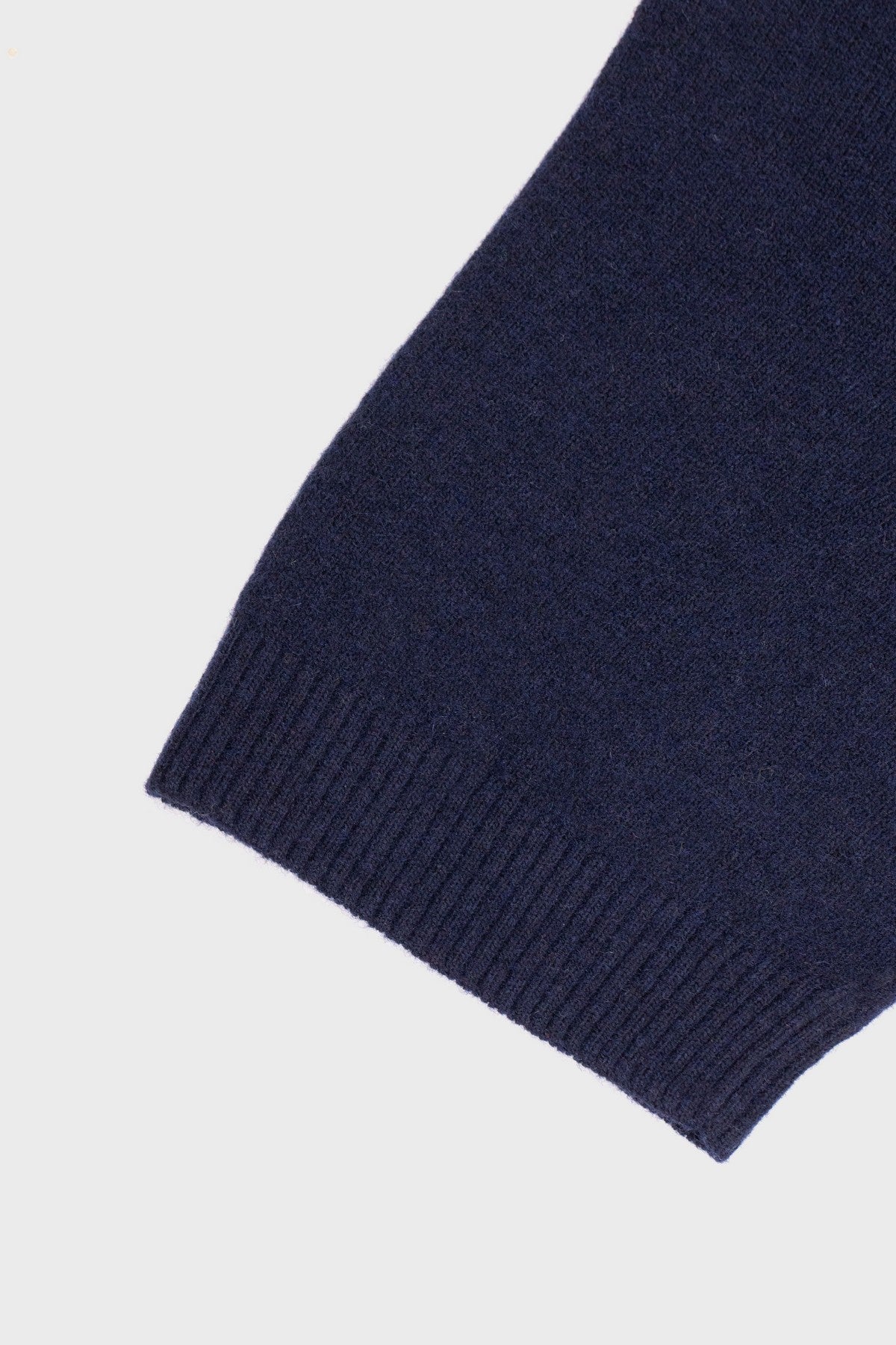 Navy Blue Short-Sleeved Women's Sweater with Half Collar