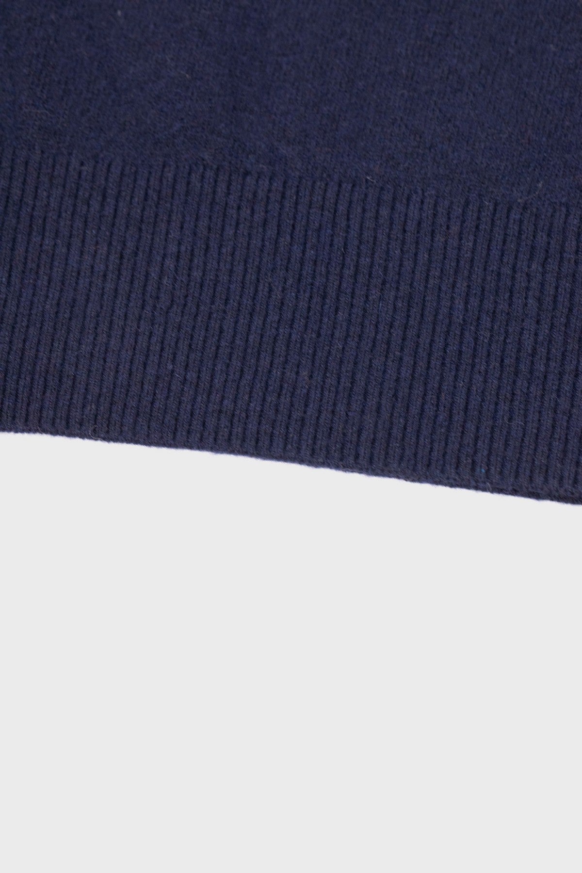 Navy Blue Short-Sleeved Women's Sweater with Half Collar