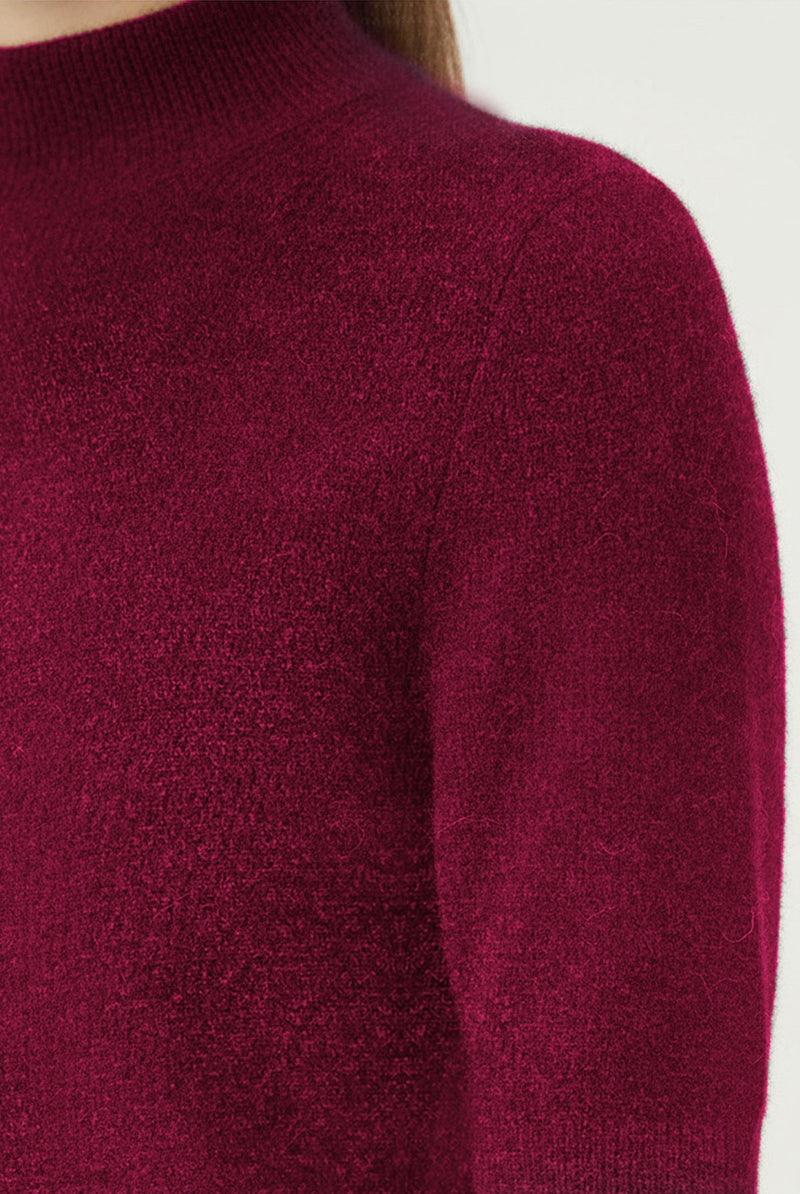 Plum Half-Zip Short Sleeve Women's Sweater