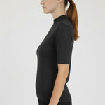 Dark Gray Half-Zip Short Sleeve Women's Sweater