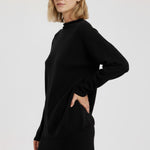 Black Stand Collar Basic Women's Sweater