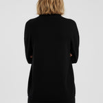 Black Stand Collar Basic Women's Sweater
